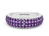 White gold Three-Row Round Amethyst Eternity Band with Shared Prong Setting_6