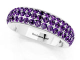 White gold Three-Row Round Amethyst Eternity Band with Shared Prong Setting_7