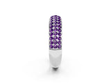 White gold Three-Row Round Amethyst Eternity Band with Shared Prong Setting_8