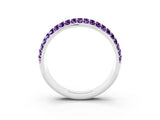 White gold Three-Row Round Amethyst Eternity Band with Shared Prong Setting_9