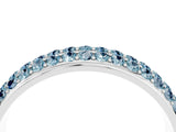 White gold Three-Row Round Aquamarine Eternity Band with Shared Prong Setting_10