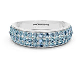 White gold Three-Row Round Aquamarine Eternity Band with Shared Prong Setting_6