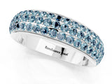 White gold Three-Row Round Aquamarine Eternity Band with Shared Prong Setting_7