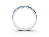 White gold Three-Row Round Aquamarine Eternity Band with Shared Prong Setting_9