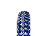 White gold Three-Row Round Blue Sapphire Eternity Band with Shared Prong Setting_11