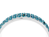 White gold Three-Row Round Blue Topaz Eternity Band with Shared Prong Setting_10