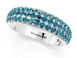 White gold Three-Row Round Blue Topaz Eternity Band with Shared Prong Setting_7