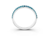 White gold Three-Row Round Blue Topaz Eternity Band with Shared Prong Setting_9