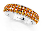 White gold Three-Row Round Citrine Eternity Band with Shared Prong Setting_7