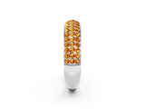 White gold Three-Row Round Citrine Eternity Band with Shared Prong Setting_8