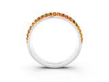 White gold Three-Row Round Citrine Eternity Band with Shared Prong Setting_9