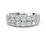 White gold Three-Row Round Diamond Channel Band with Shared Prong Setting_53