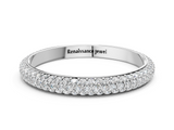 Silver Three-Row Round Diamond Pavé Eternity Band