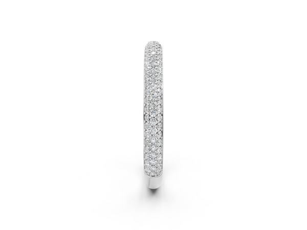 White gold Three-Row Round Diamond Pavé Eternity Band