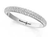 Silver Three-Row Round Diamond Pavé Eternity Band