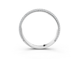 Silver Three-Row Round Diamond Pavé Eternity Band