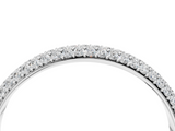 Silver Three-Row Round Diamond Pavé Eternity Band