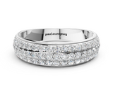 White gold Three-Row Round Diamond Pave Eternity Band with Shared Prong Setting_111