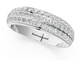 White gold Three-Row Round Diamond Pave Eternity Band with Shared Prong Setting_112