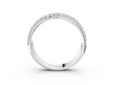 White gold Three-Row Round Diamond Pave Eternity Band with Shared Prong Setting_122