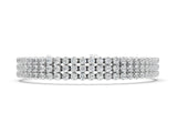 White gold Three-Row Round Diamond Tennis Bracelet with Bezel Setting