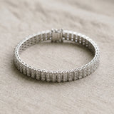 White gold Three-Row Round Diamond Tennis Bracelet with Prong Setting_18