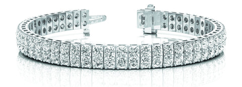White gold Three-Row Round Diamond Tennis Bracelet with Prong Setting