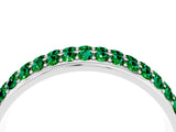 White gold Three-Row Round Emerald Eternity Band with Shared Prong Setting_10
