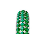 White gold Three-Row Round Emerald Eternity Band with Shared Prong Setting_11