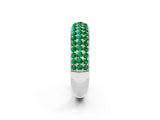 White gold Three-Row Round Emerald Eternity Band with Shared Prong Setting_8