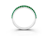 White gold Three-Row Round Emerald Eternity Band with Shared Prong Setting_9