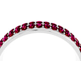 White gold Three-Row Round Garnet Eternity Band with Shared Prong Setting_10