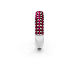 White gold Three-Row Round Garnet Eternity Band with Shared Prong Setting_8