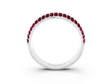 White gold Three-Row Round Garnet Eternity Band with Shared Prong Setting_9