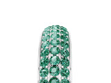 White gold Three-Row Round Green Sapphire Eternity Band with Shared Prong Setting_11