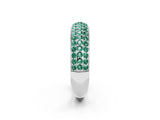 White gold Three-Row Round Green Sapphire Eternity Band with Shared Prong Setting_8