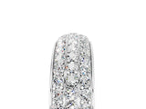 White gold Three-Row Round Moissanite Eternity Band with Shared Prong Setting_11