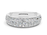 White gold Three-Row Round Moissanite Eternity Band with Shared Prong Setting_6