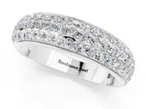 White gold Three-Row Round Moissanite Eternity Band with Shared Prong Setting_7