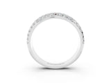 White gold Three-Row Round Moissanite Eternity Band with Shared Prong Setting_9