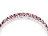White gold Three-Row Round Morganite Eternity Band with Shared Prong Setting_10