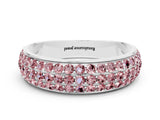 White gold Three-Row Round Morganite Eternity Band with Shared Prong Setting_6