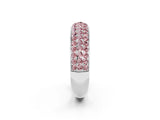White gold Three-Row Round Morganite Eternity Band with Shared Prong Setting_8