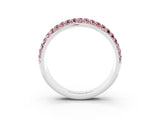 White gold Three-Row Round Morganite Eternity Band with Shared Prong Setting_9
