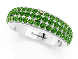 White gold Three-Row Round Peridot Eternity Band with Shared Prong Setting_7