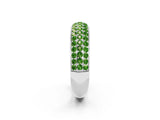 White gold Three-Row Round Peridot Eternity Band with Shared Prong Setting_8