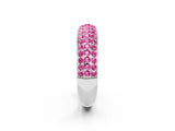 White gold Three-Row Round Pink Sapphire Eternity Band with Shared Prong Setting_20