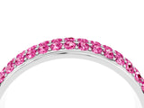 White gold Three-Row Round Pink Sapphire Eternity Band with Shared Prong Setting_22
