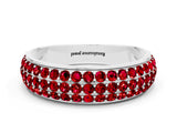 White gold Three-Row Round Ruby Eternity Band with Shared Prong Setting_6
