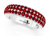 White gold Three-Row Round Ruby Eternity Band with Shared Prong Setting_7